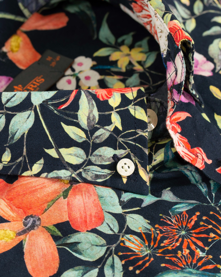 Herre | Skjorter | Morris | Donovan Printed Flower Shirt Navy