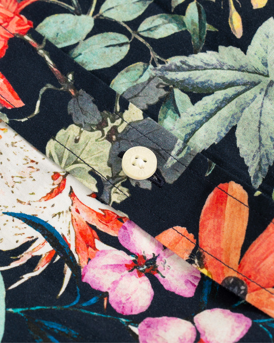 Herre | Skjorter | Morris | Donovan Printed Flower Shirt Navy