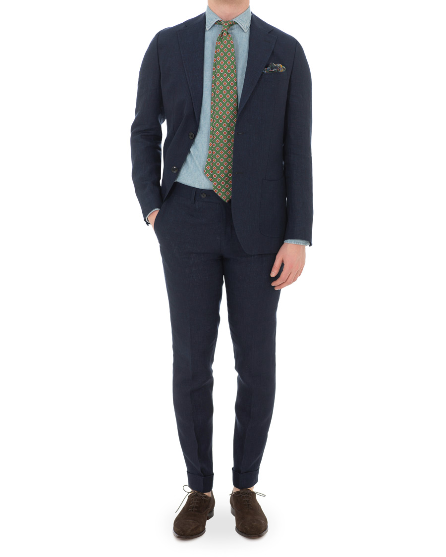 Herre | Dressjakker | Morris Heritage | Frank Linen Blazer Navy