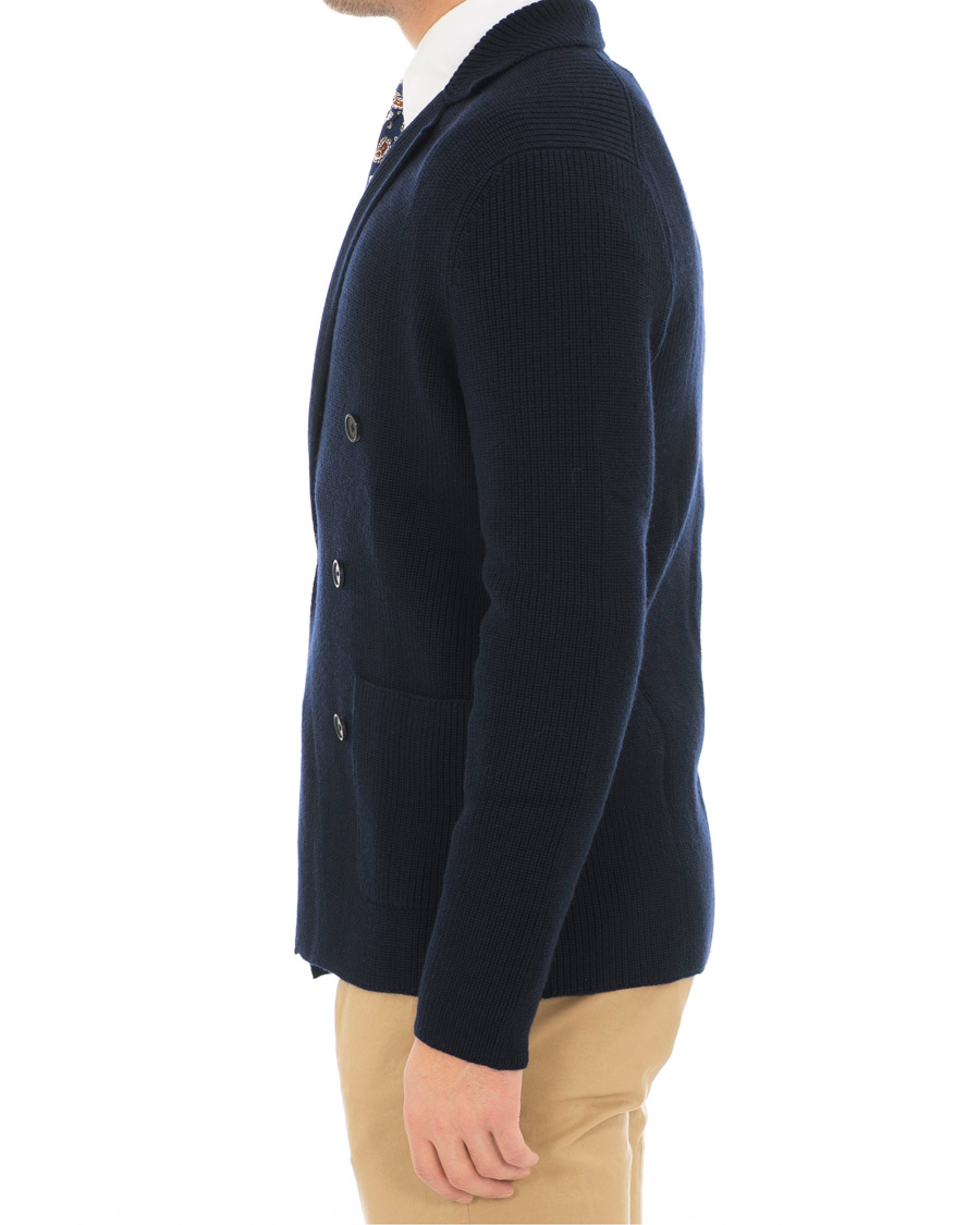 Herre | Gensere | Morris Heritage | Knitted Double Breasted Blazer Navy