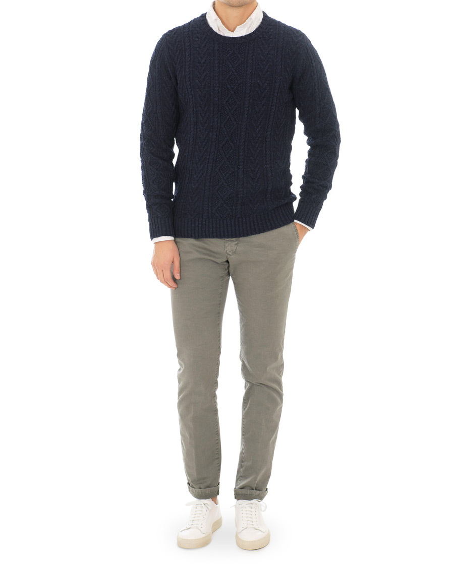 Herre | Gensere | Morris Heritage | Cable Sweater Navy
