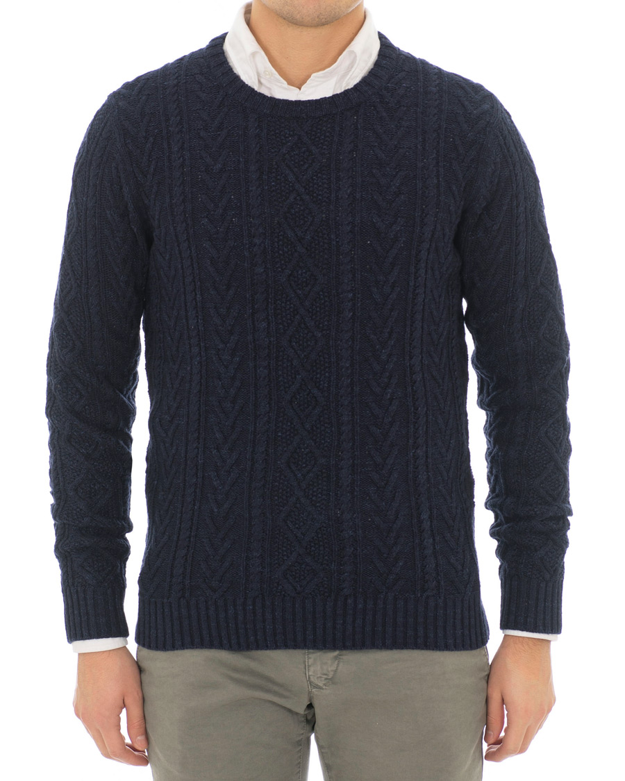 Herre | Gensere | Morris Heritage | Cable Sweater Navy