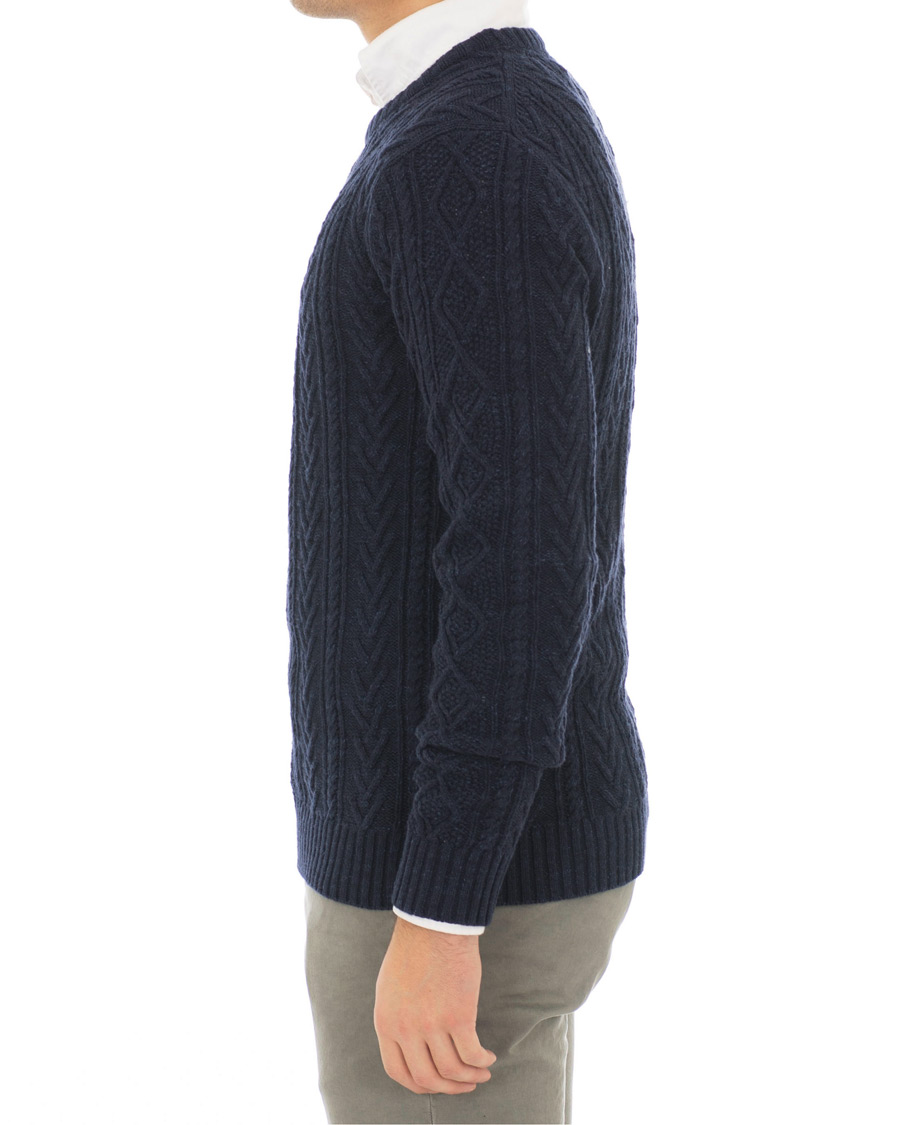 Herre | Gensere | Morris Heritage | Cable Sweater Navy