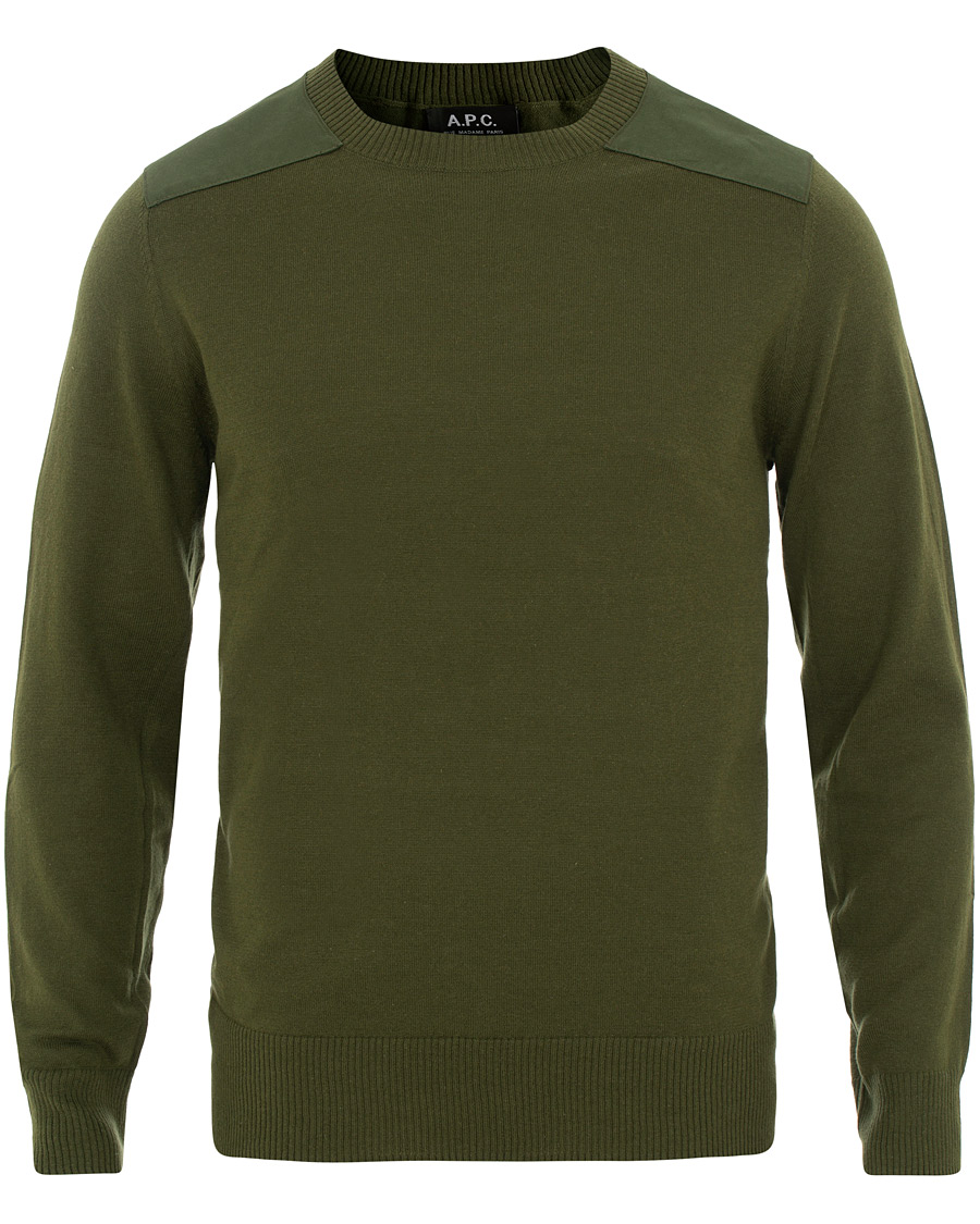 Herre | Gensere | A.P.C. | Ernest Shoulder Patch Knit Khaki Military