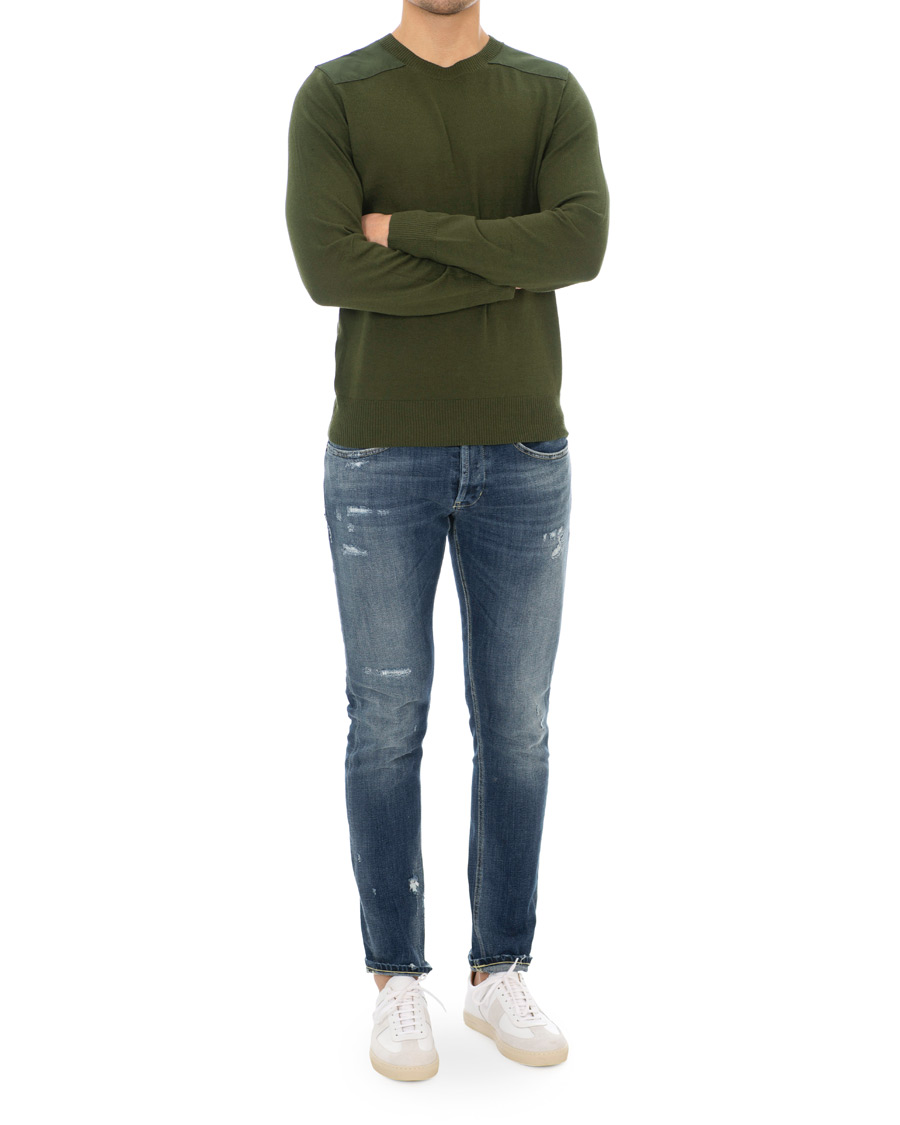 Herre | Gensere | A.P.C. | Ernest Shoulder Patch Knit Khaki Military