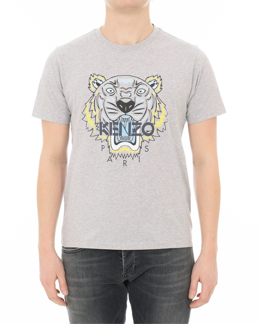Herre | T-Shirts | KENZO | Tiger T-shirt Grey Melange