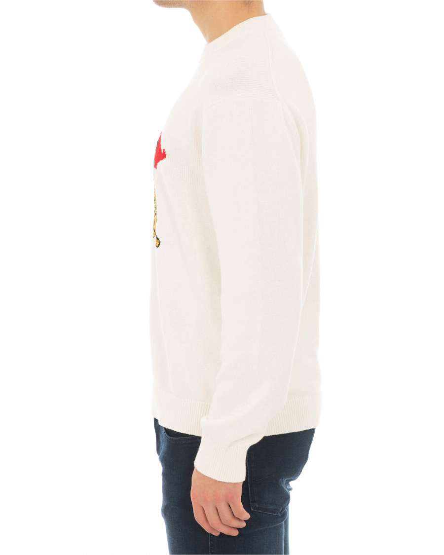 Herre | Gensere | KENZO | Jumping Bamboo Tiger Knitted Crew Neck White