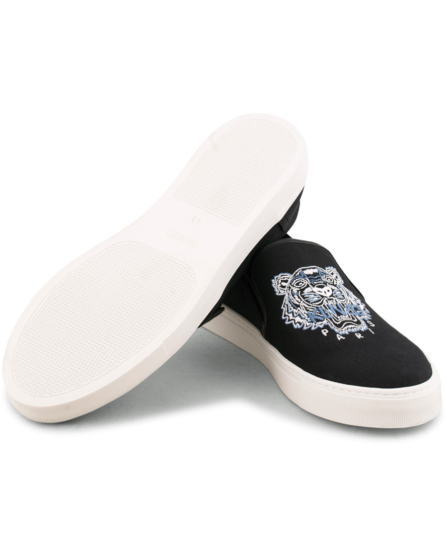 Herre | Kenzo Canvas Tiger K-Skate Slip-on Sneaker Black | KENZO | Canvas Tiger K-Skate Slip-on Sneaker Black