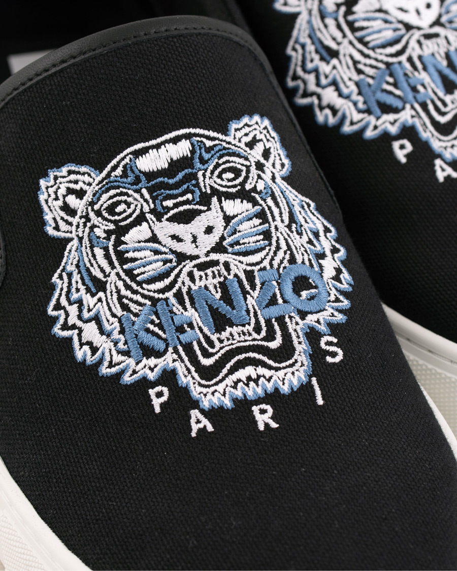 Herre | Kenzo Canvas Tiger K-Skate Slip-on Sneaker Black | KENZO | Canvas Tiger K-Skate Slip-on Sneaker Black
