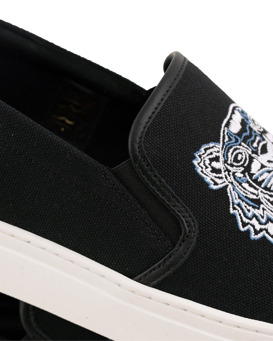 Herre | Kenzo Canvas Tiger K-Skate Slip-on Sneaker Black | KENZO | Canvas Tiger K-Skate Slip-on Sneaker Black