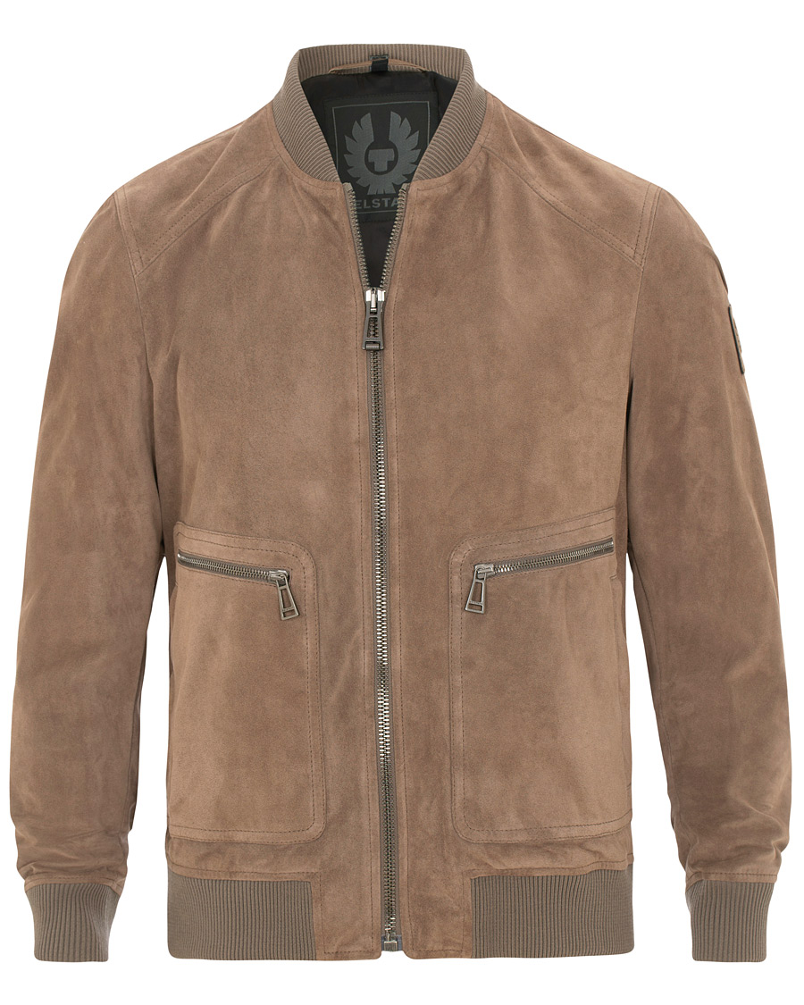 Belstaff Winswell Suede Bomberjacket Driftwood hos CareOfCarl.no