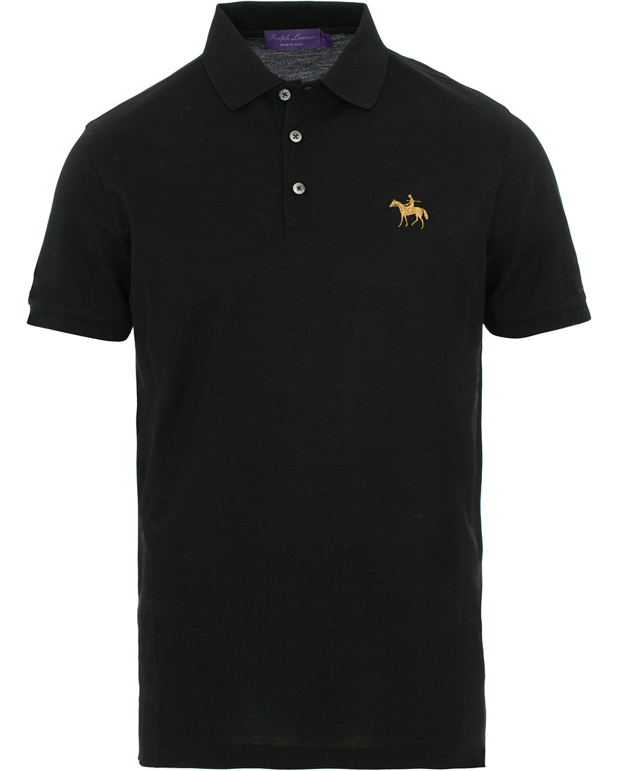 Herre | Pikéer | Ralph Lauren Purple Label | Standing Horse Mercerized Polo Classic Black