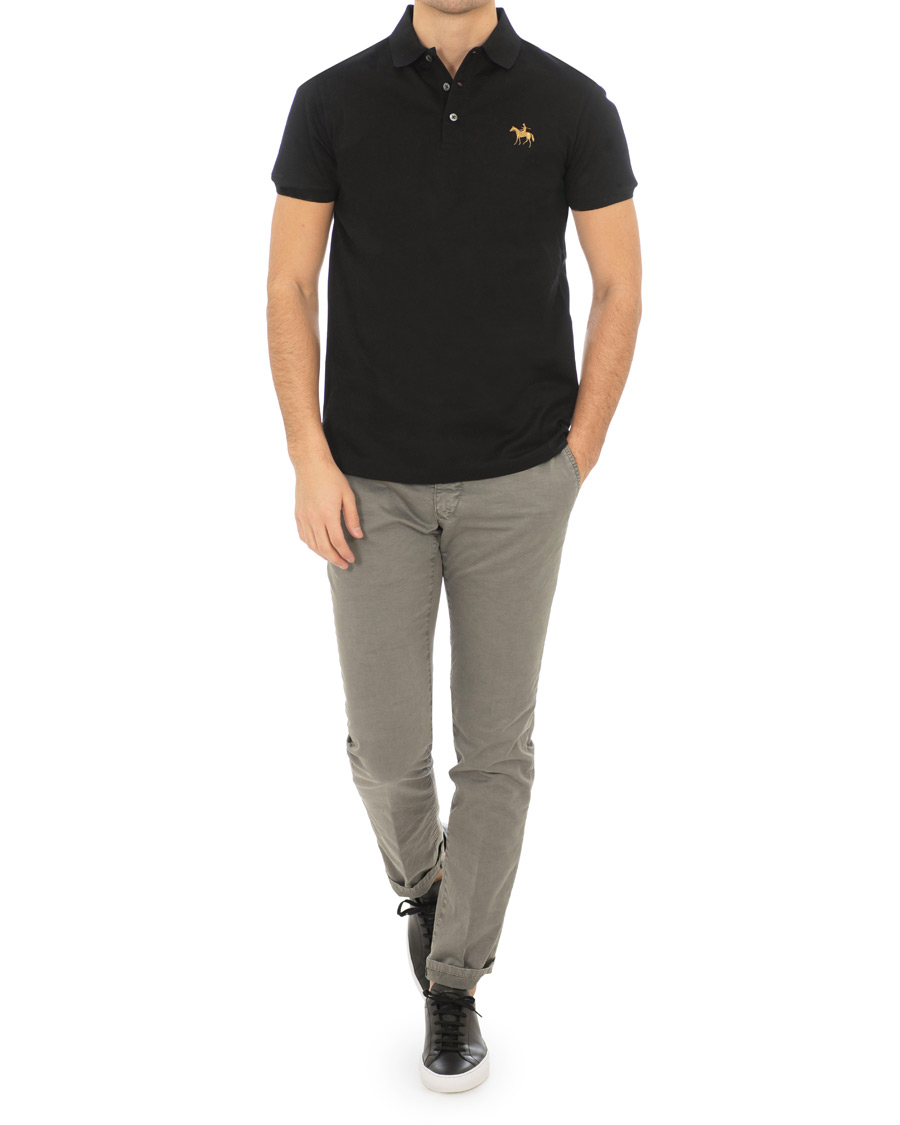 Herre | Pikéer | Ralph Lauren Purple Label | Standing Horse Mercerized Polo Classic Black