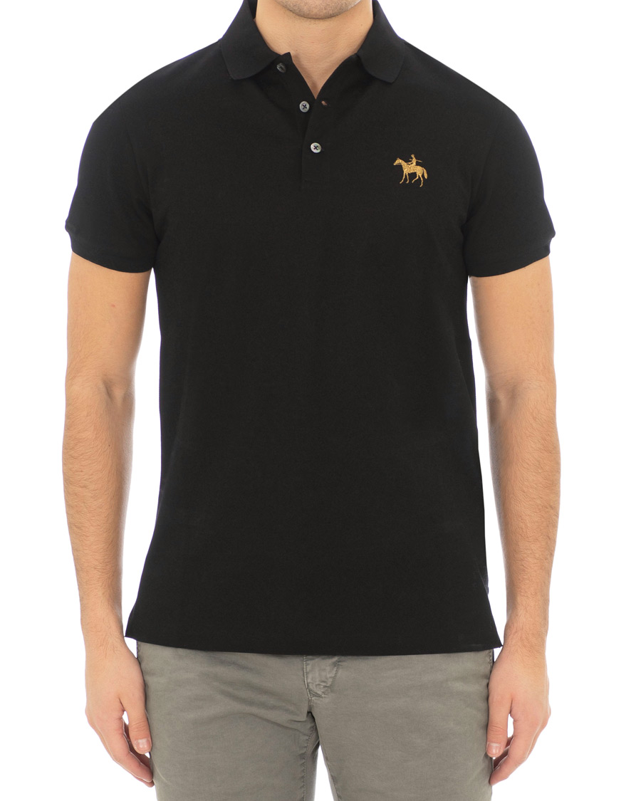 Herre | Pikéer | Ralph Lauren Purple Label | Standing Horse Mercerized Polo Classic Black