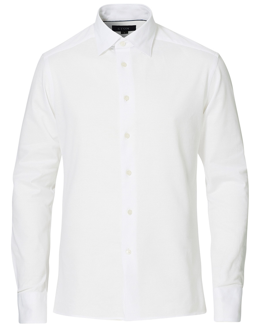 Herre | Skjorter | Eton | Slim Fit Jersey Button Under Shirt White