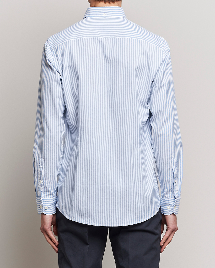 Herre | Skjorter | Eton | Slim Fit Royal Oxford Stripe Button Down Light Blue