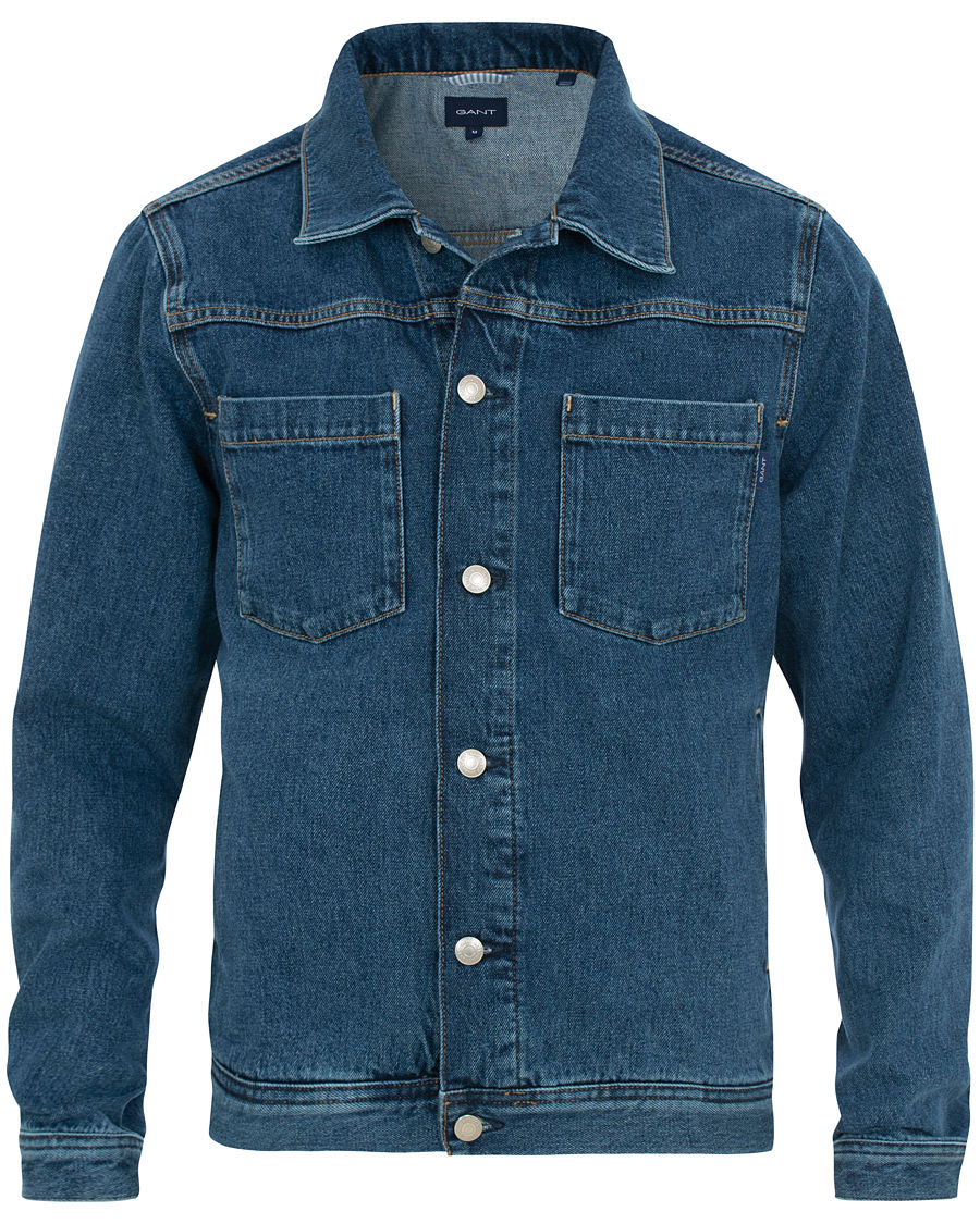 Herre | Jakker | GANT | Indigo Jeans Jacket Blue Wash