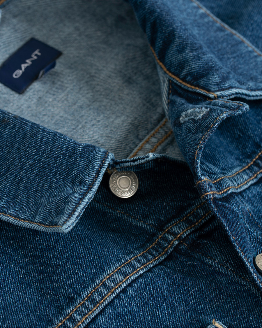 Herre | Jakker | GANT | Indigo Jeans Jacket Blue Wash