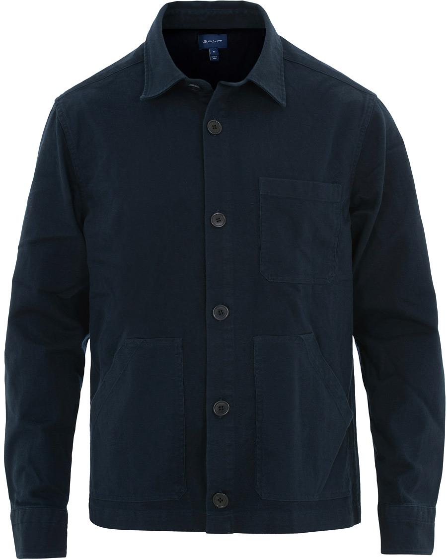 Herre | Skjorter | GANT | Heavy Twill Shirt Jacket Marine
