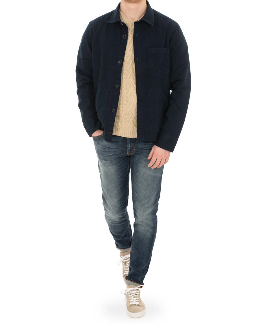 Herre | Skjorter | GANT | Heavy Twill Shirt Jacket Marine