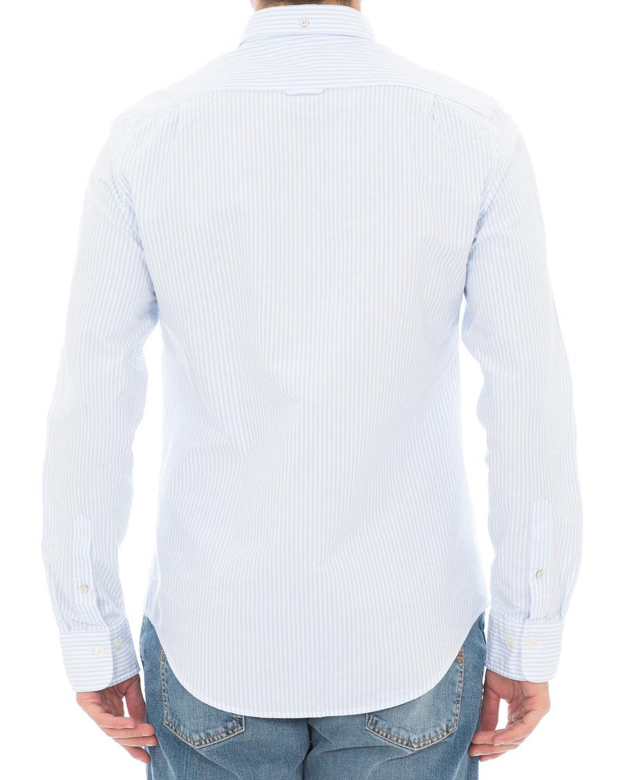 Herre | Skjorter | GANT | Slim Fit Oxford Banker Stripe Shirt Capri Blue