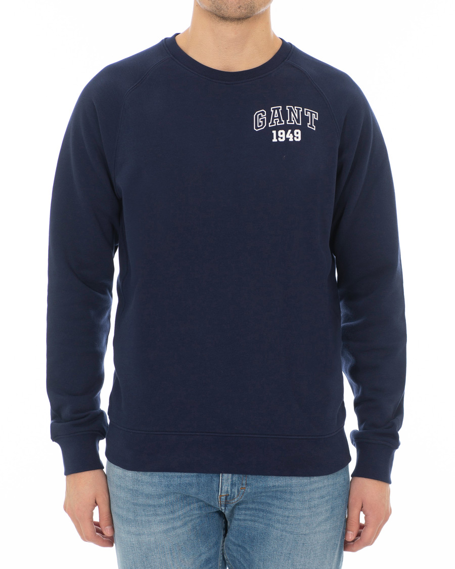 Herre | Gensere | GANT | Summer Logo Crew Neck Sweatshirt Evening Blue