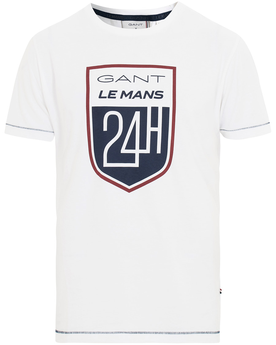 Herre | T-Shirts | GANT | Le Mans Crew Neck Tee White
