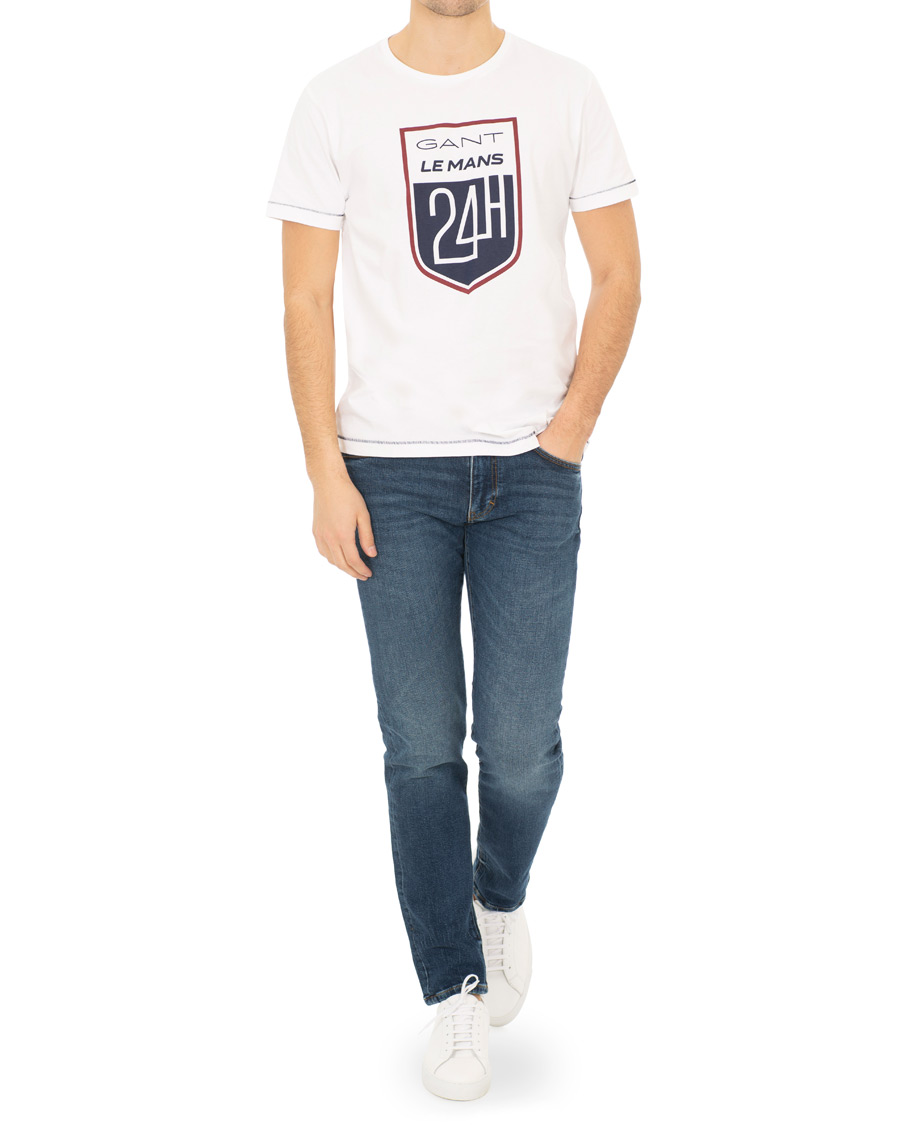 Herre | T-Shirts | GANT | Le Mans Crew Neck Tee White