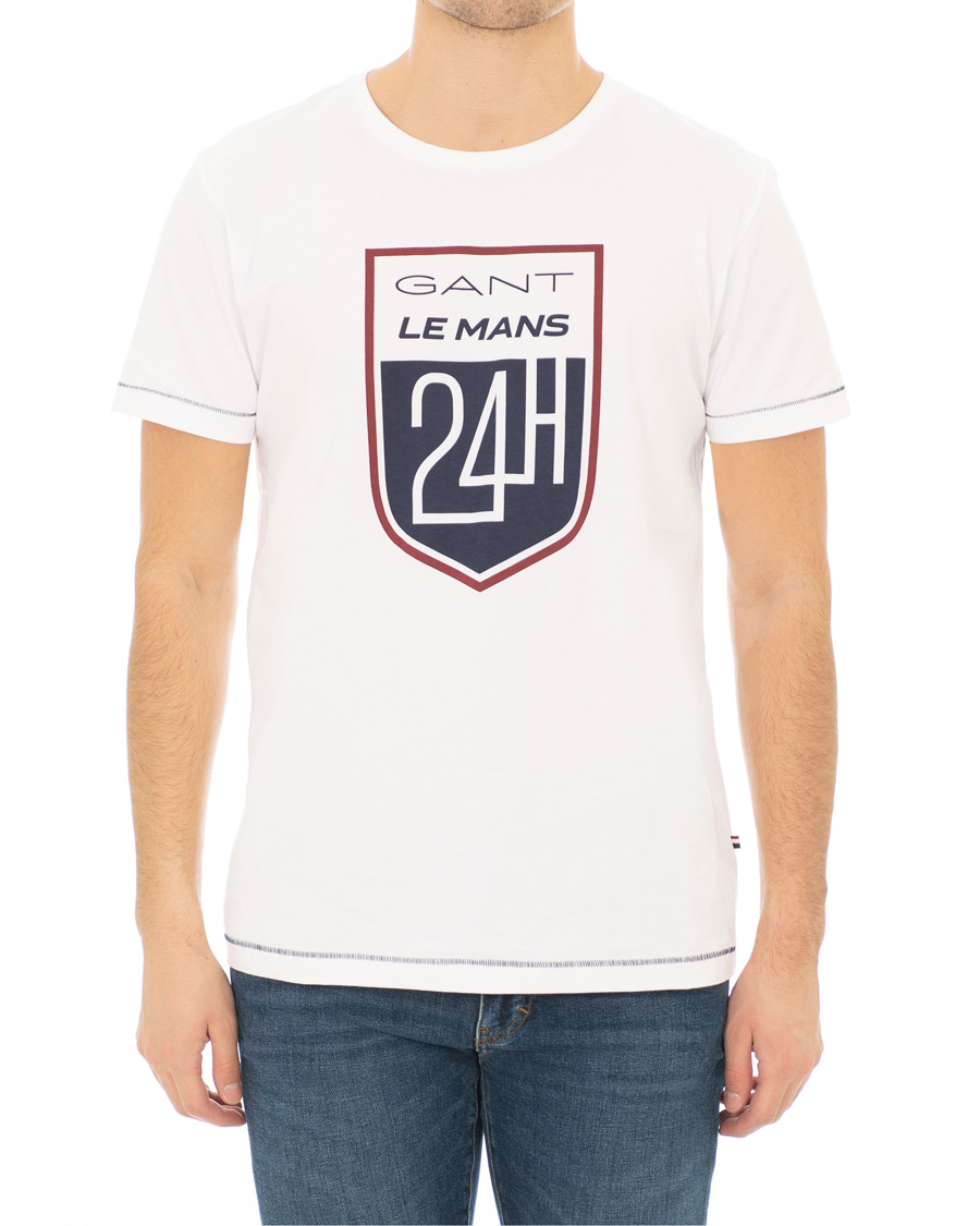 Herre | T-Shirts | GANT | Le Mans Crew Neck Tee White