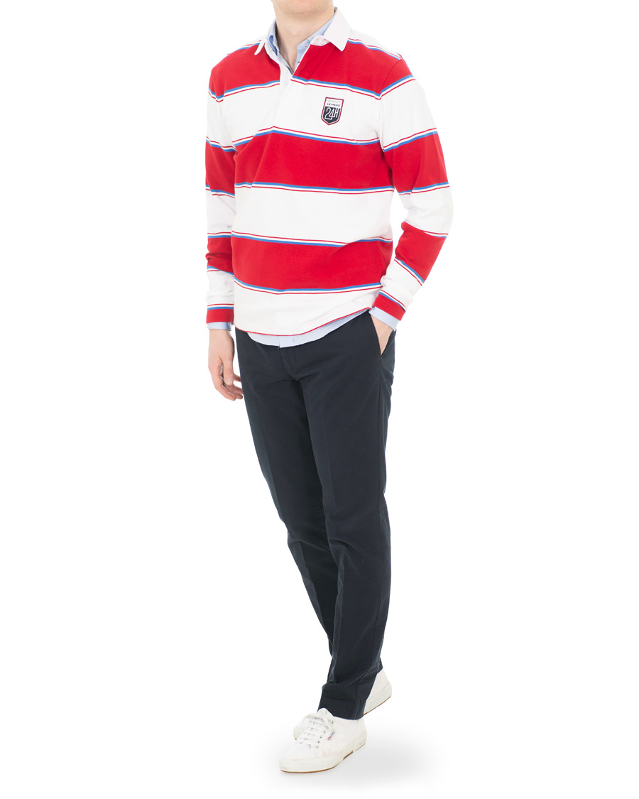 Herre | Gensere | GANT | Le Mans Barstripe Rugger RedWhite