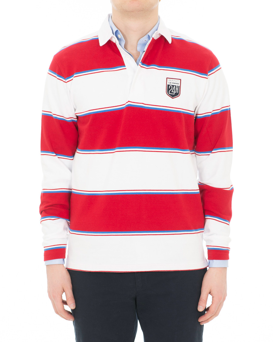 Herre | Gensere | GANT | Le Mans Barstripe Rugger RedWhite