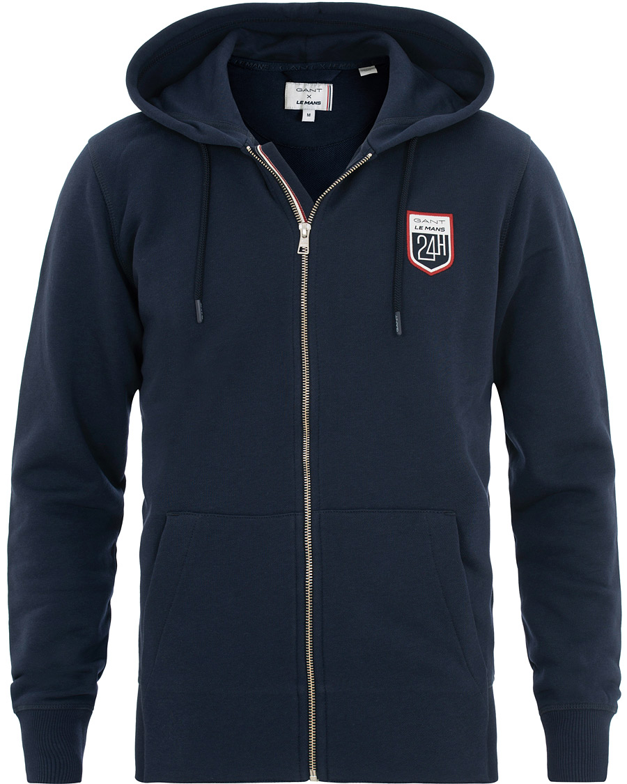 Herre | Gensere | GANT | Le Mans Full Zip Hoodie Evening Blue
