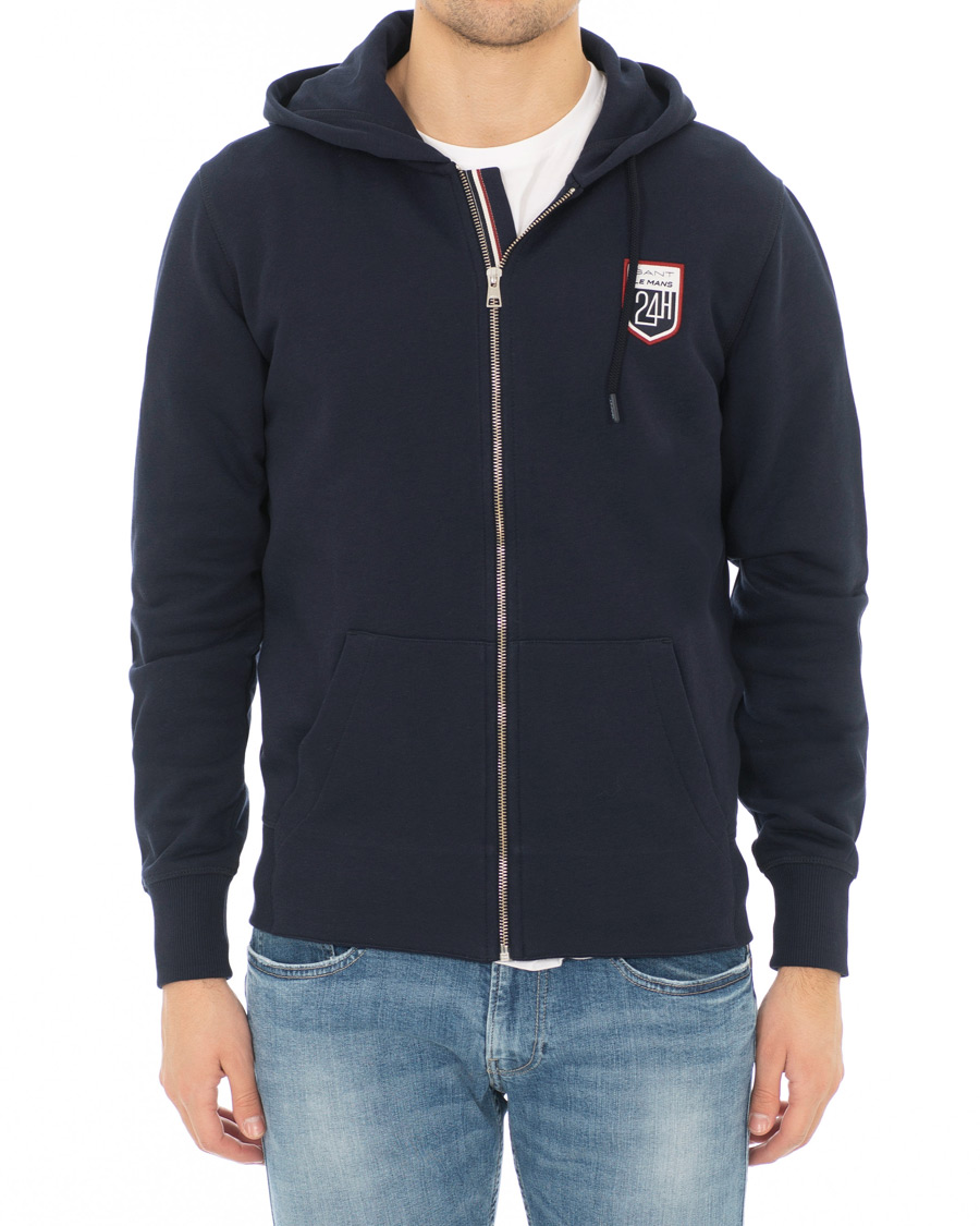 Herre | Gensere | GANT | Le Mans Full Zip Hoodie Evening Blue