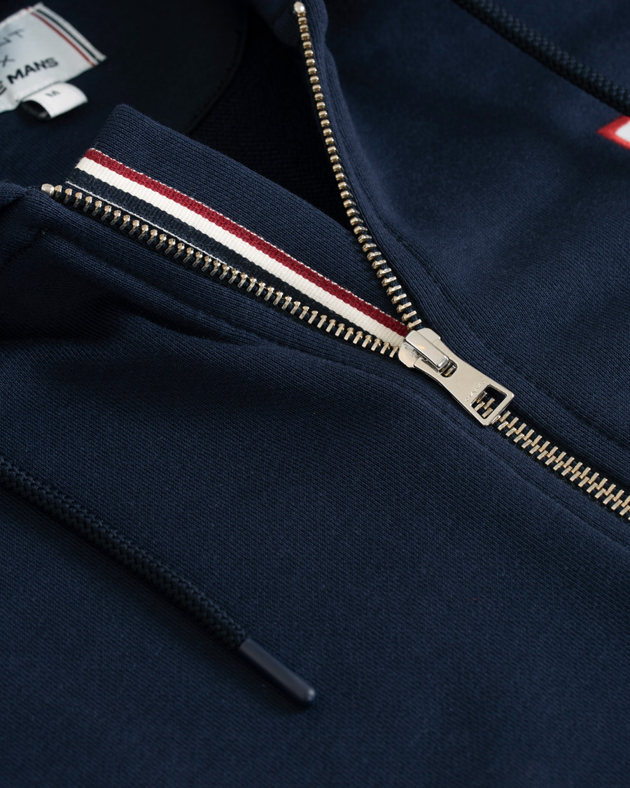 Herre | Gensere | GANT | Le Mans Full Zip Hoodie Evening Blue