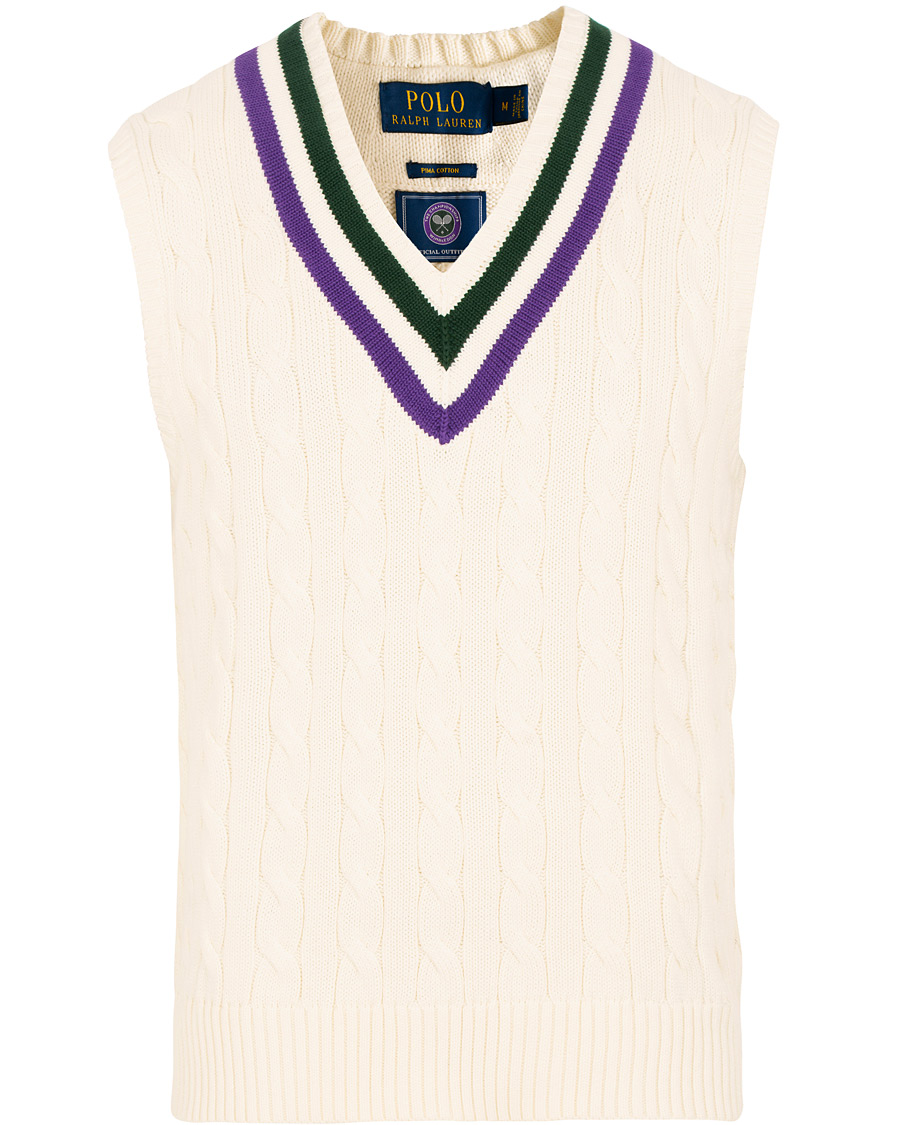 Herre | Gensere | Polo Ralph Lauren | Wimbledon Collection Tennis Vest Cricket Cream