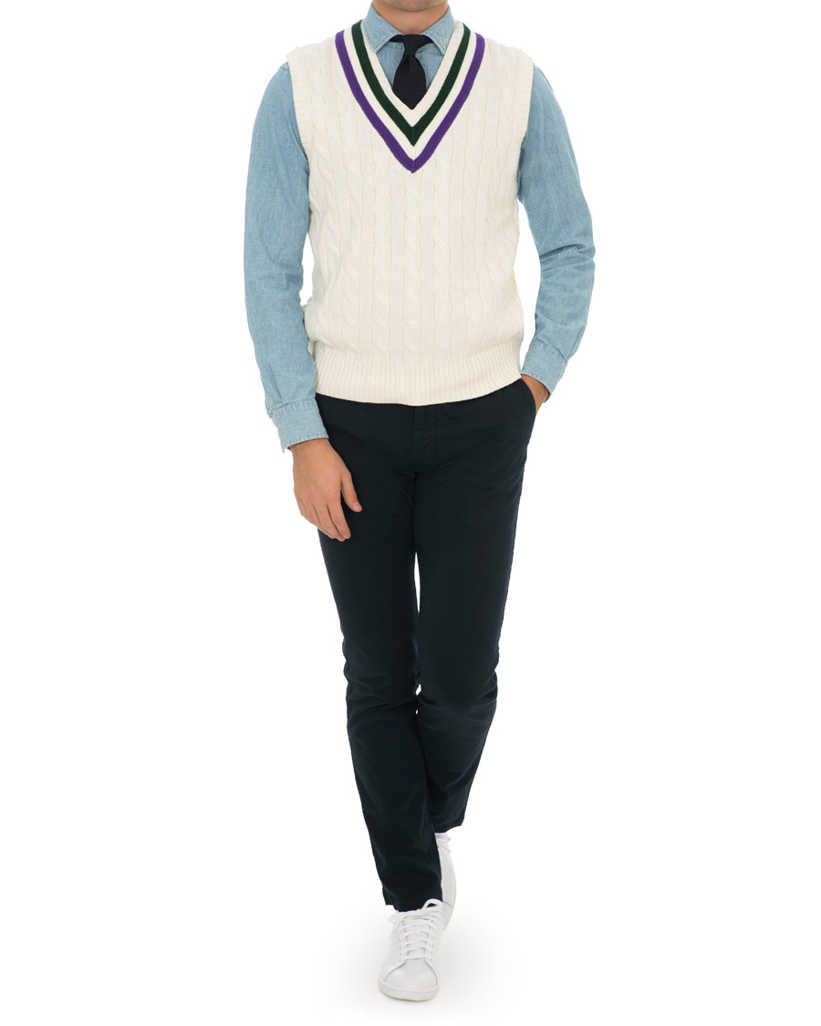 Herre | Gensere | Polo Ralph Lauren | Wimbledon Collection Tennis Vest Cricket Cream