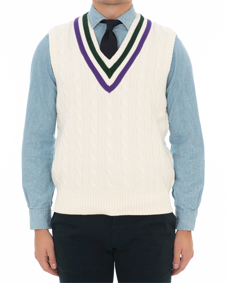 Herre | Gensere | Polo Ralph Lauren | Wimbledon Collection Tennis Vest Cricket Cream