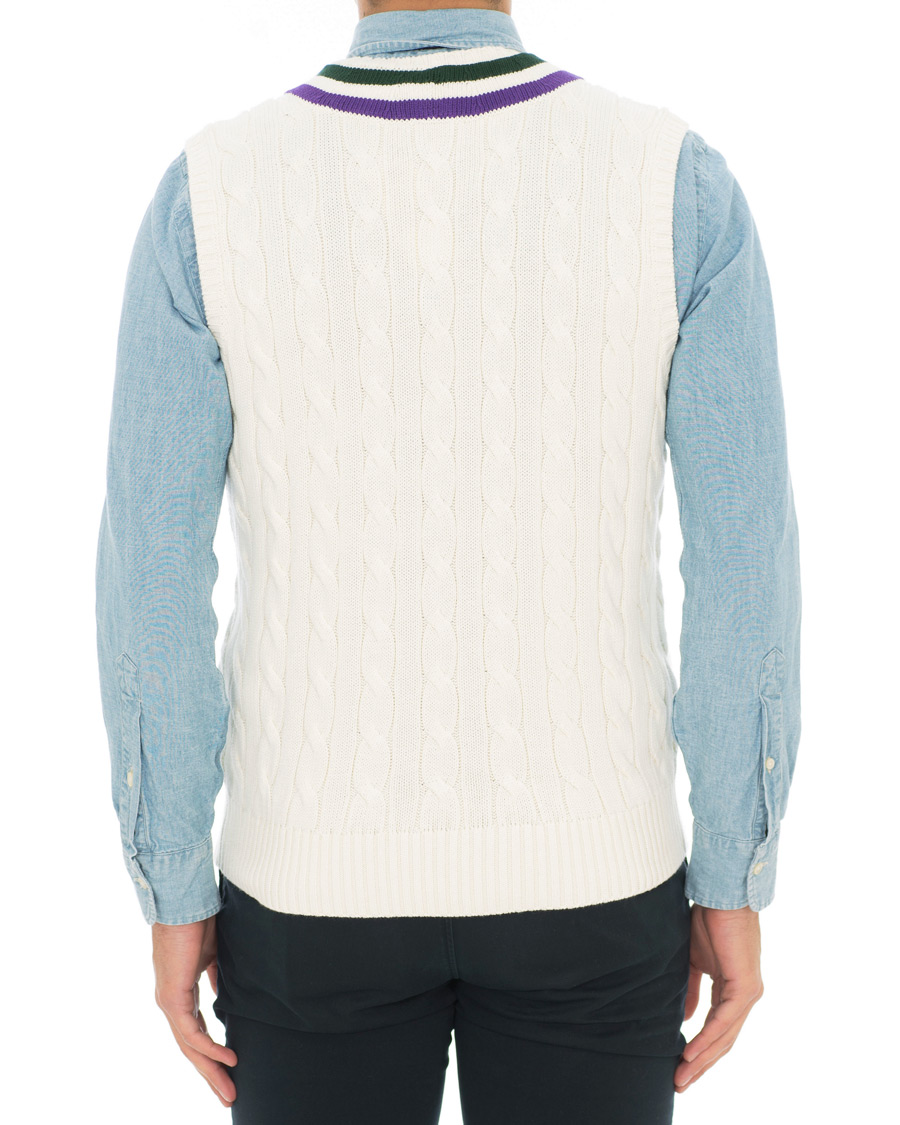 Herre | Gensere | Polo Ralph Lauren | Wimbledon Collection Tennis Vest Cricket Cream