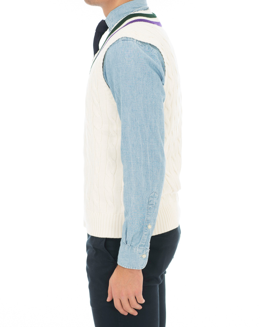 Herre | Gensere | Polo Ralph Lauren | Wimbledon Collection Tennis Vest Cricket Cream