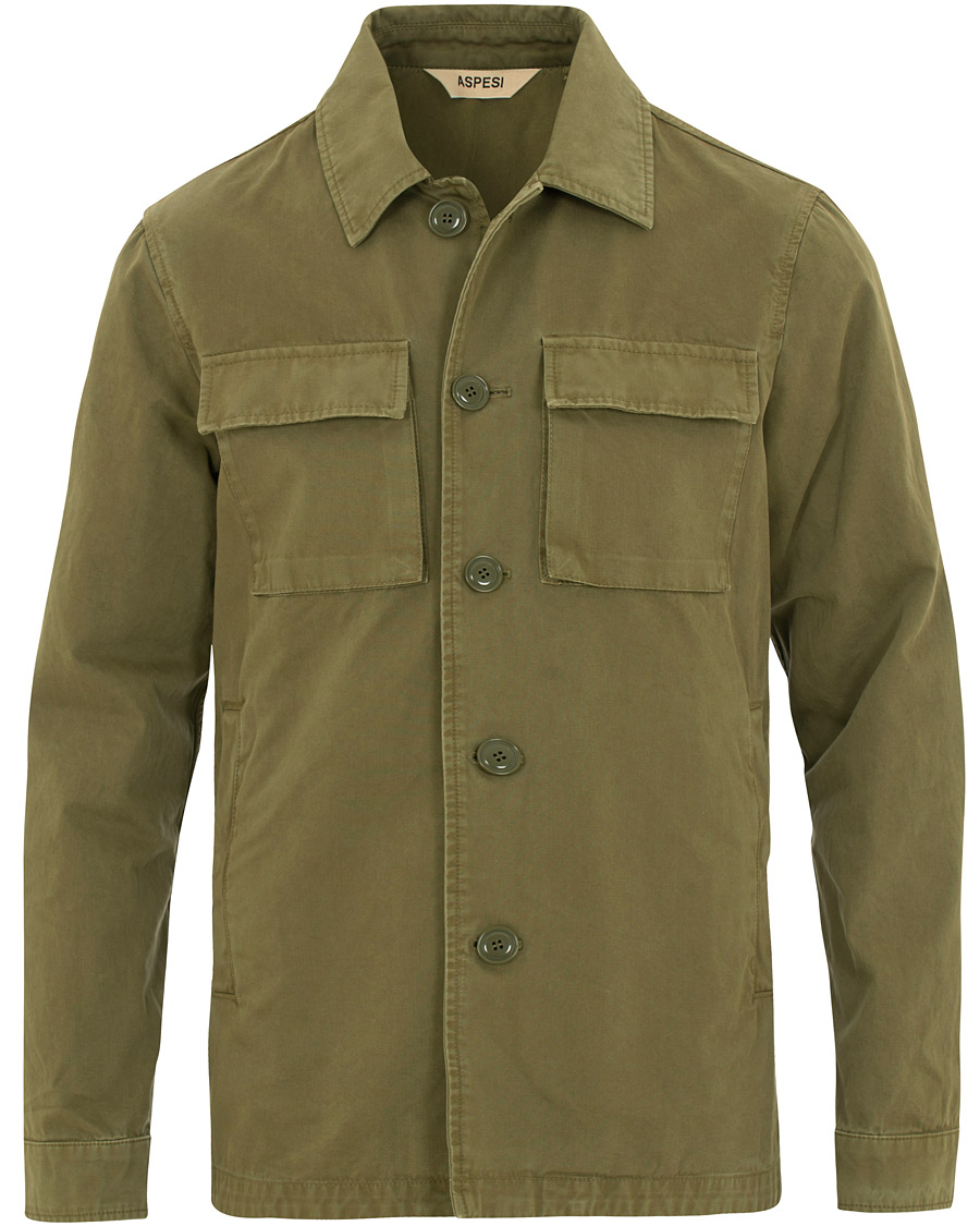 Herre | Jakker | Aspesi | Tigre Summer Cotton Jacket Military Green