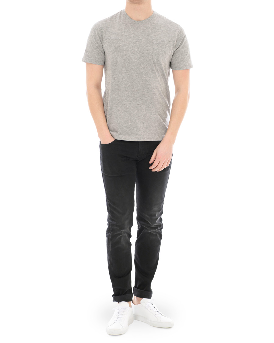 Herre | T-Shirts | Aspesi | Cotton Pocket T-shirt Light Grey