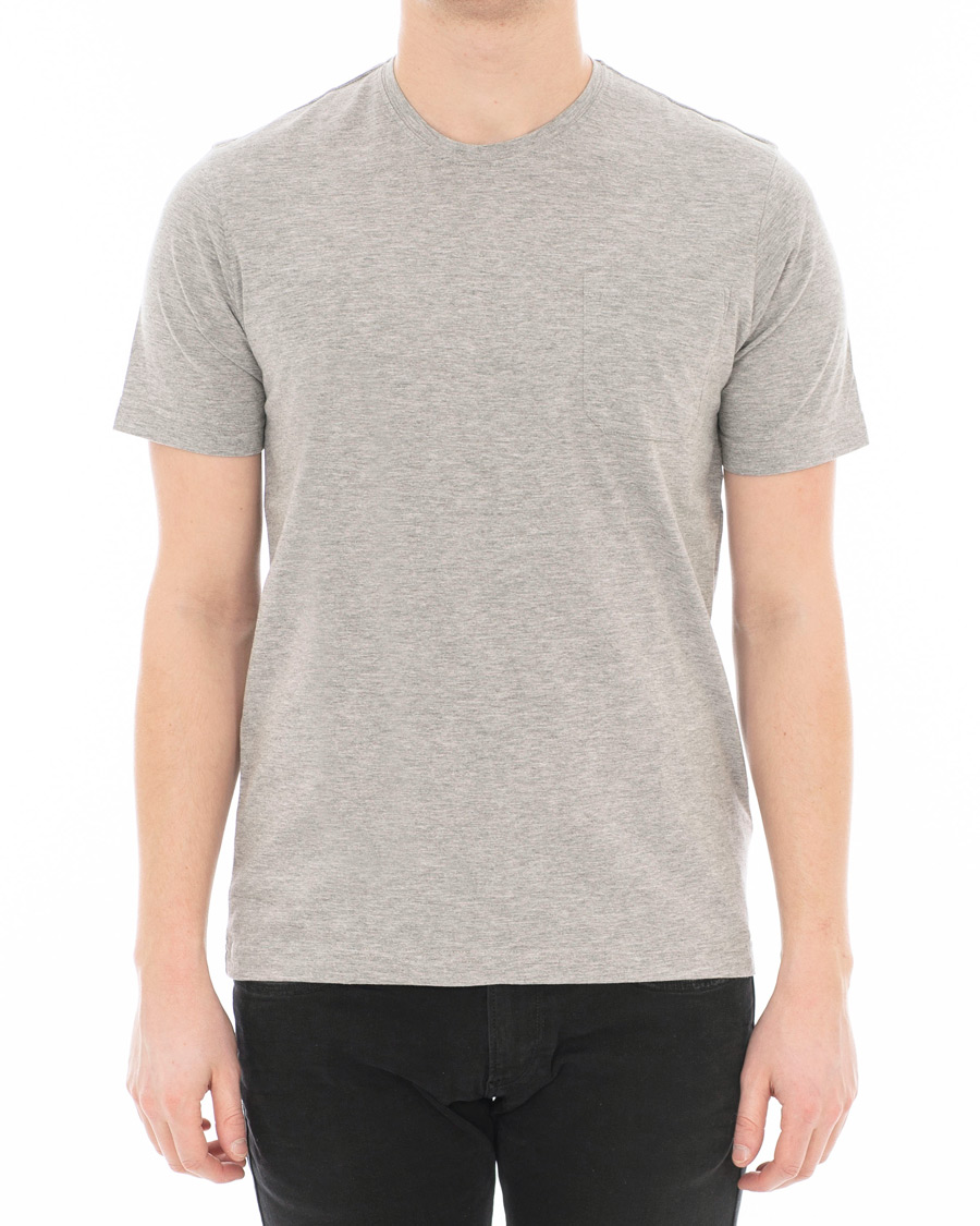 Herre | T-Shirts | Aspesi | Cotton Pocket T-shirt Light Grey