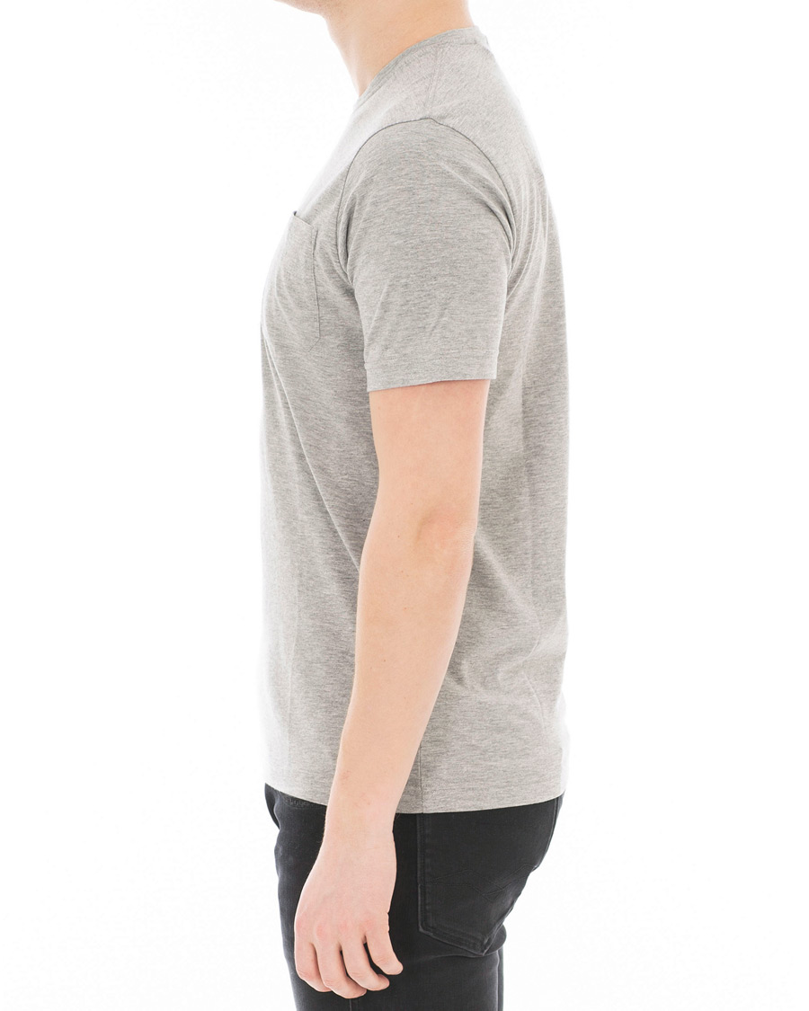 Herre | T-Shirts | Aspesi | Cotton Pocket T-shirt Light Grey