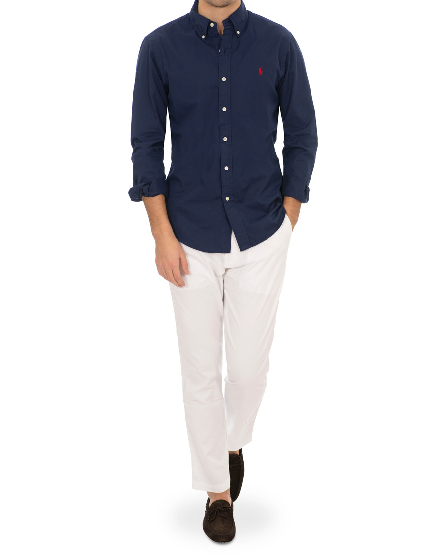 Herre | Skjorter | Polo Ralph Lauren | Slim Fit Featherweight Twill Shirt Newport Navy