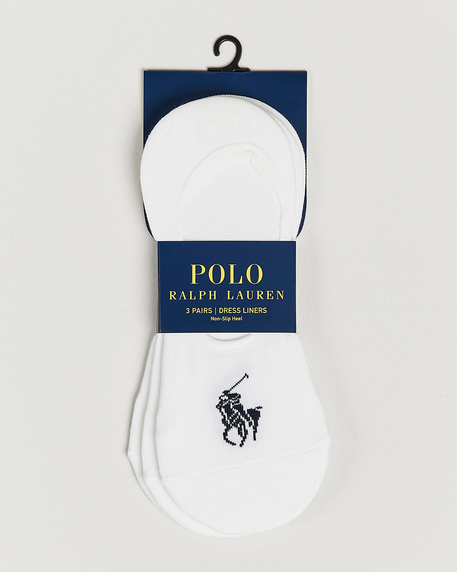 Herre | Undertøy | Polo Ralph Lauren | 3-Pack No Show Big Pony Pony Socks White