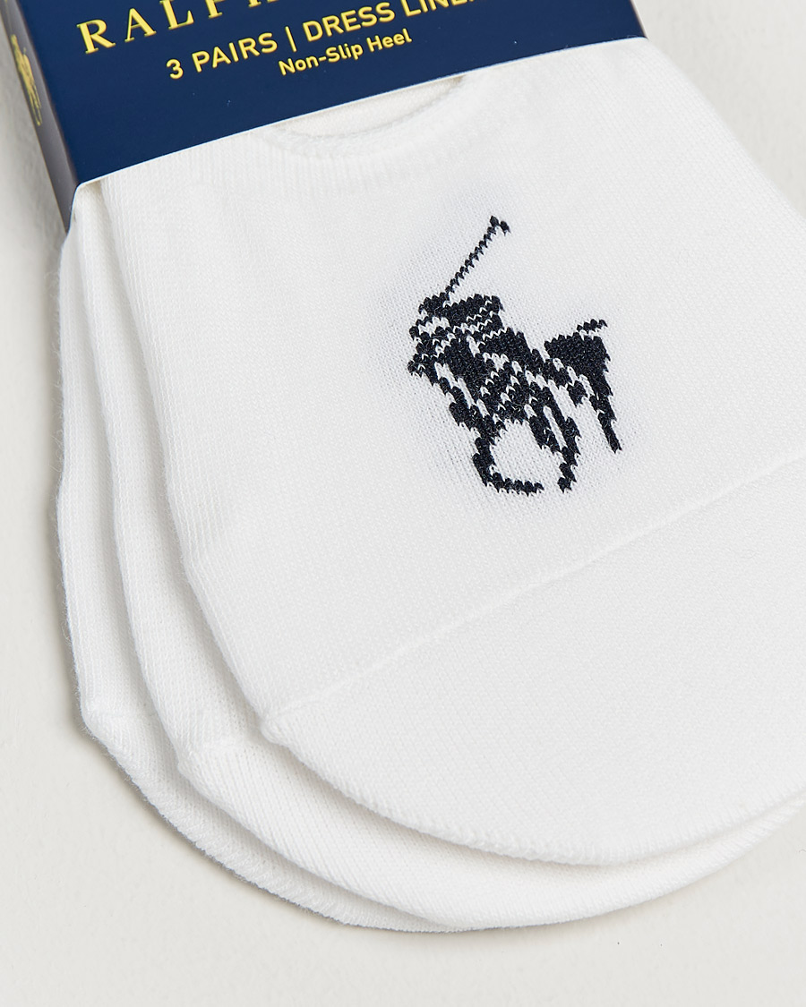 Herre | Undertøy | Polo Ralph Lauren | 3-Pack No Show Big Pony Pony Socks White