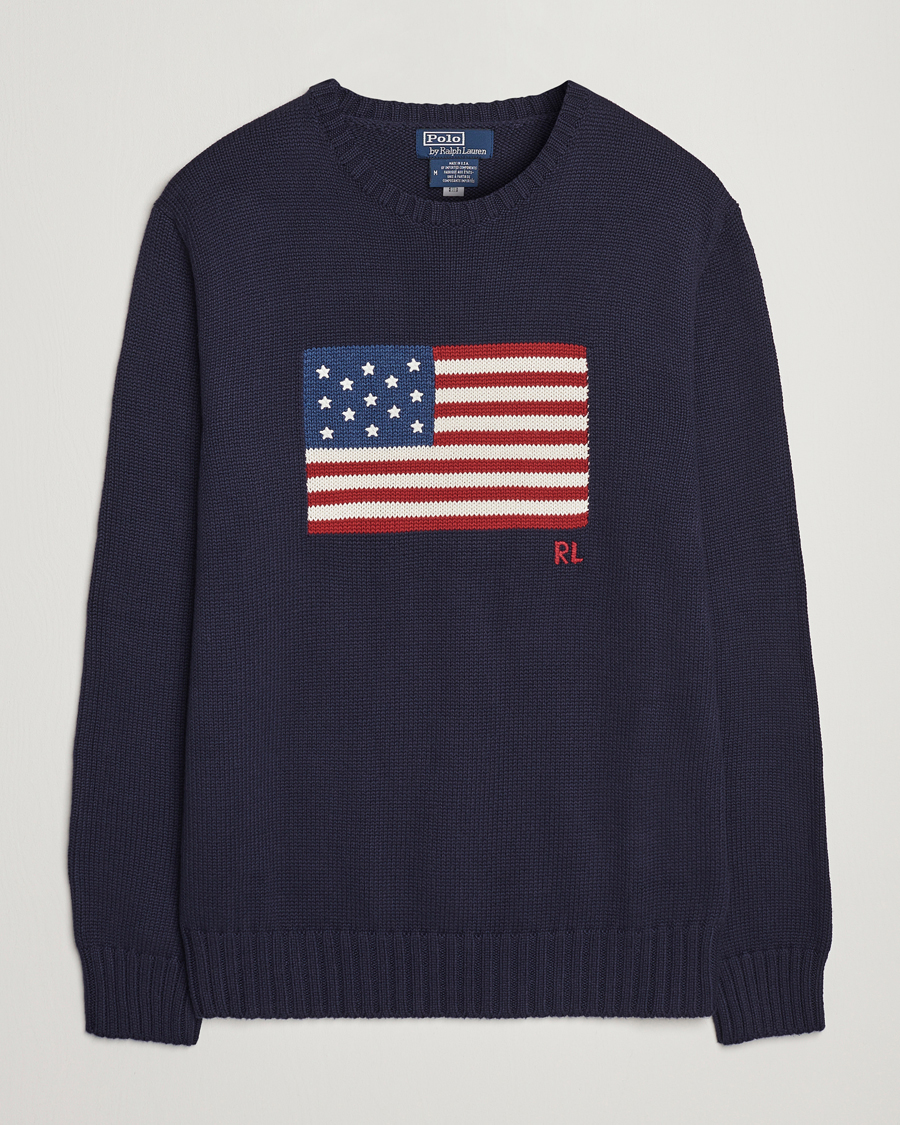 Herre | Gensere | Polo Ralph Lauren | Knitted Flag Crew Neck Navy