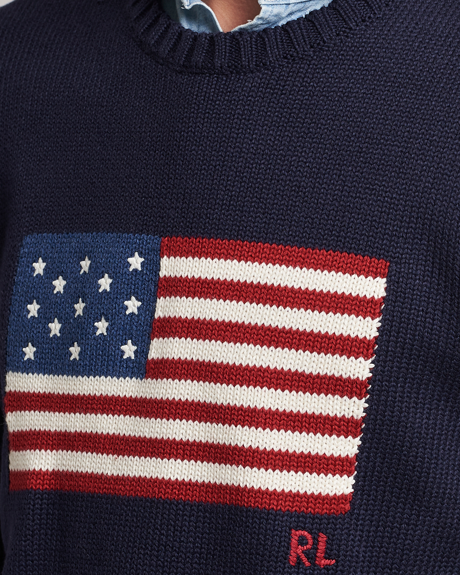 Herre | Gensere | Polo Ralph Lauren | Knitted Flag Crew Neck Navy