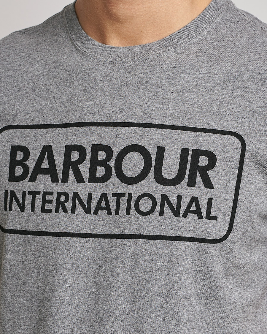 Herre | T-Shirts | Barbour International | Large Logo Crew Neck Tee Antracite Grey