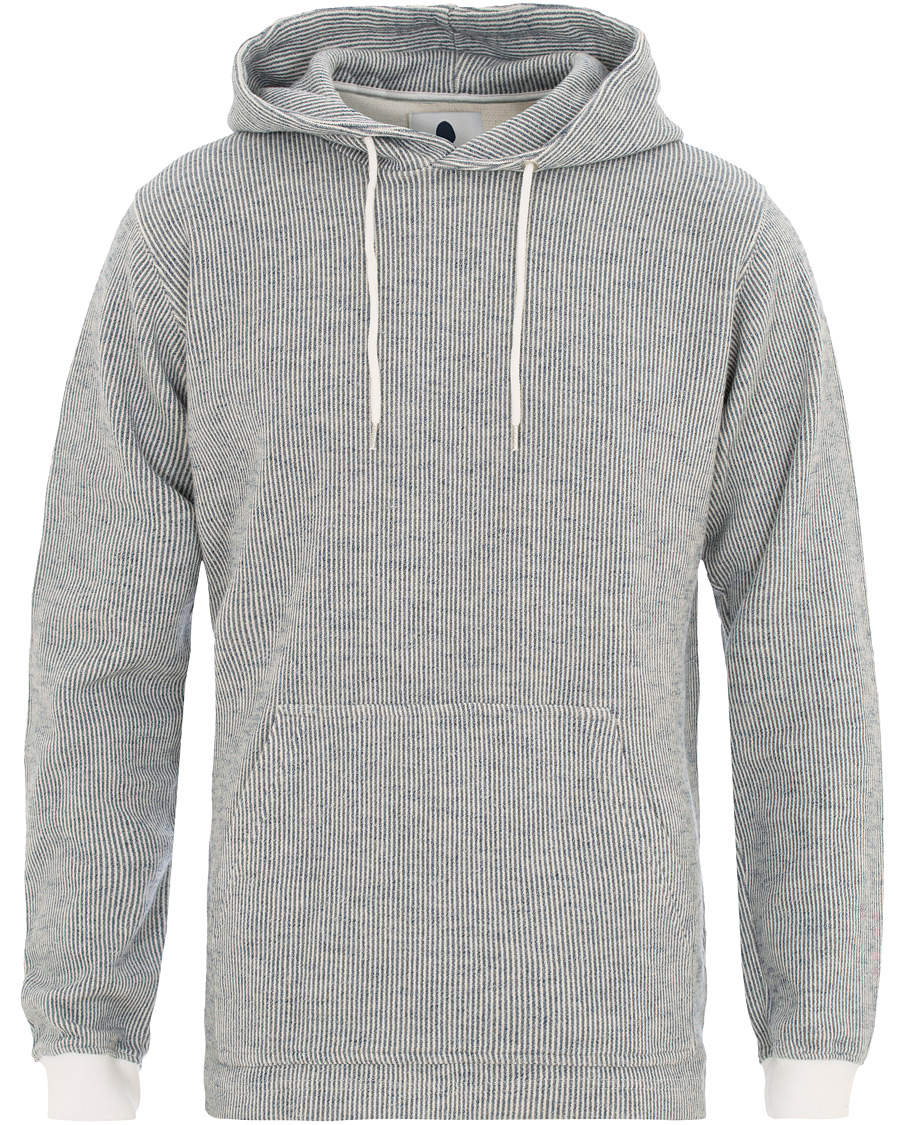 Herre | Gensere | NN07 | Eddie Stripe Hoodie White/Blue